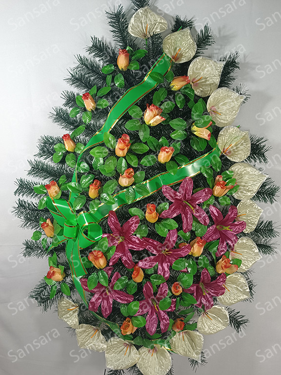 Вінок П-02 170/85см Вінок великий бант