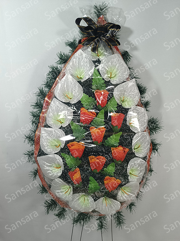 Вінок Б-1  145/65см Вінок в плівкі великий