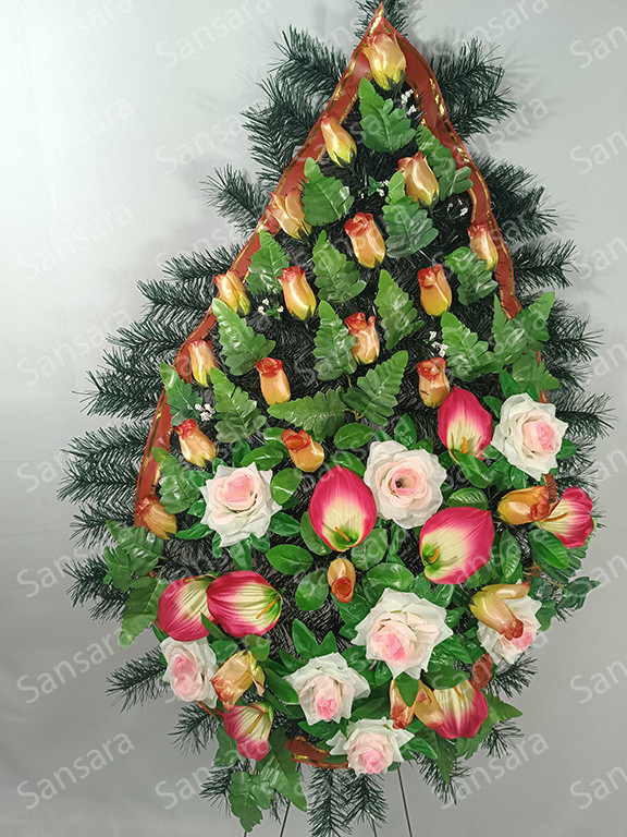 Вінок Б-5  145/65см Вінок з букетом