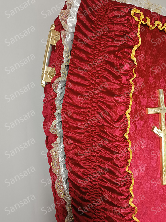 Труна велюрова.шестигранна