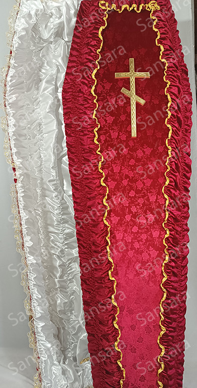 Труна велюрова.шестигранна