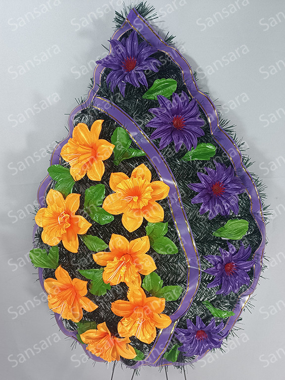 Вінок К 03 125/55см Вінок поляна нарцисів