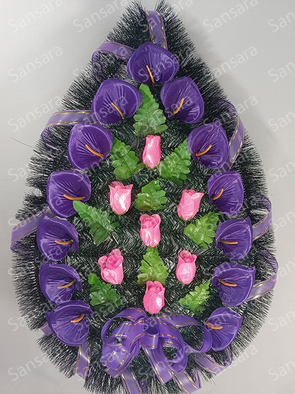 Вінок К 10 120/60см Вінок в смерекі бутон та кала