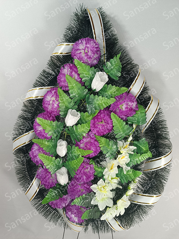 Вінок К 12 120/60см Вінок в смерекі з гладіолусом