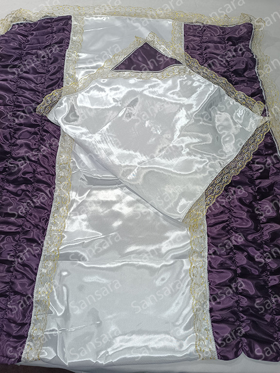 Комплект жатка атлас з мереживом №12 наволочка 45\45