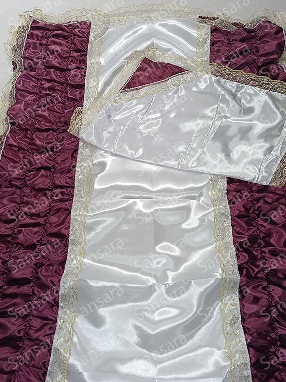 Комплект жатка атлас з мереживом №12 наволочка 45\45