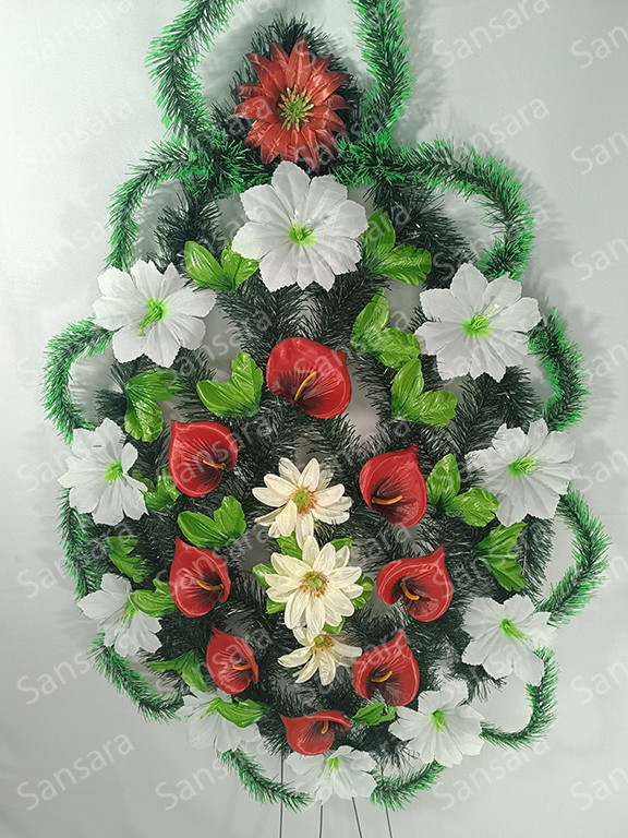 Вінок  150/70см Вінок в зеленій хвоі