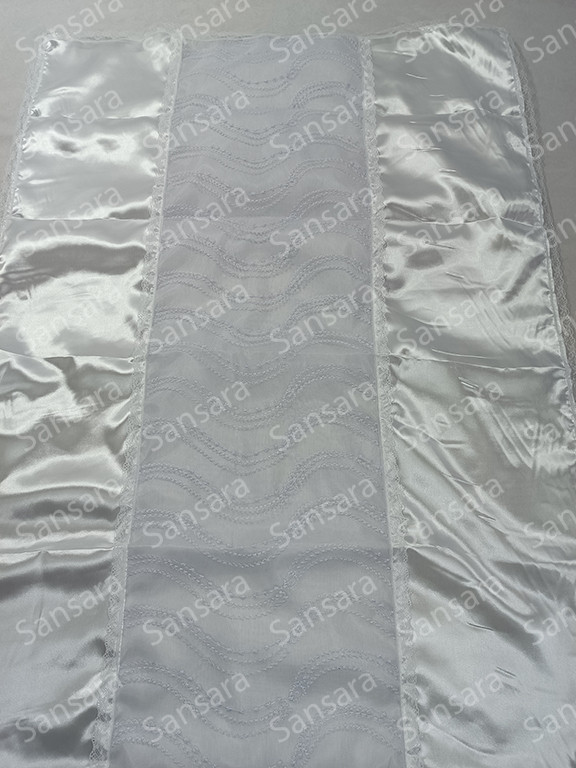 Покривало атлас з тюлью №4 з мереживом