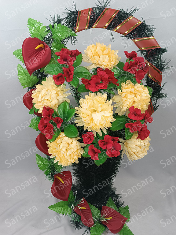 Кошик вквітчений дройна ручка Піон 85/50 см