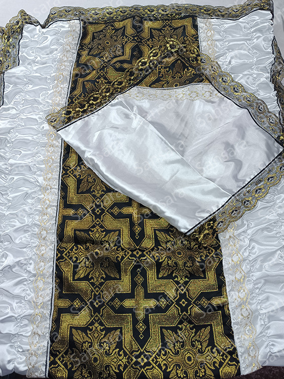 Комплект атлас з парча чорний з мережевом