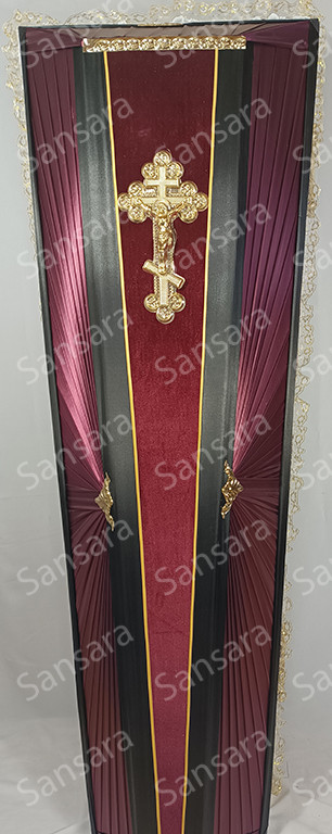 Труна велюр з фольгою