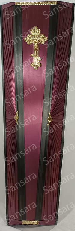 Труна атласна з фольгою