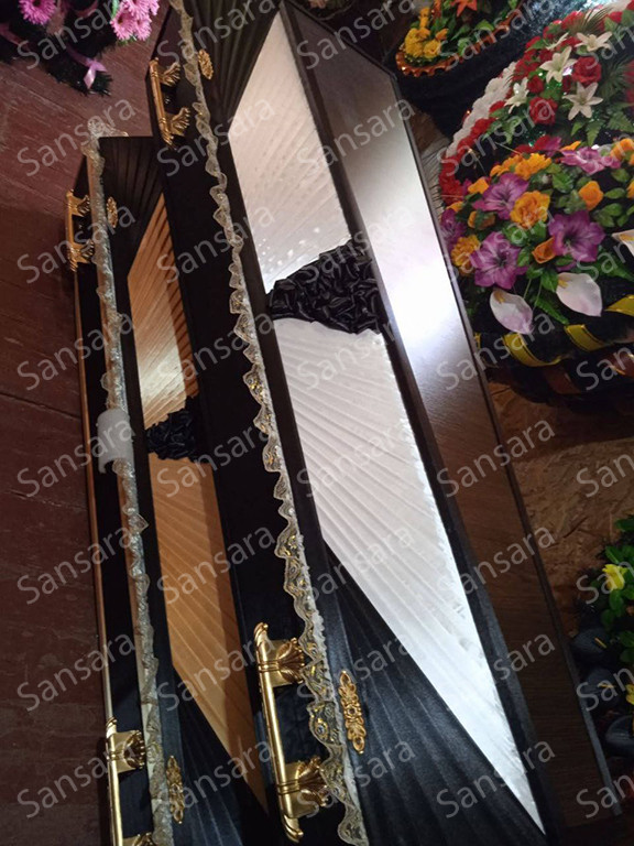 Труна атласна з МДФ вставкою