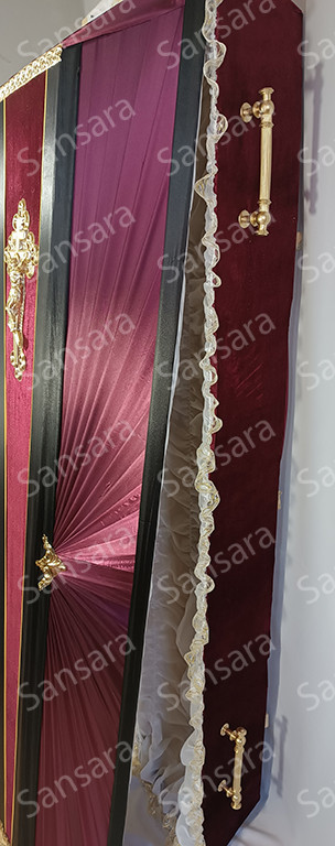 Труна велюр з фольгою